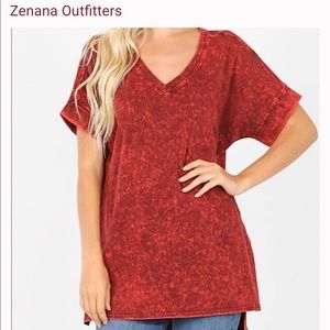 Zenana Acid Wash Vneck